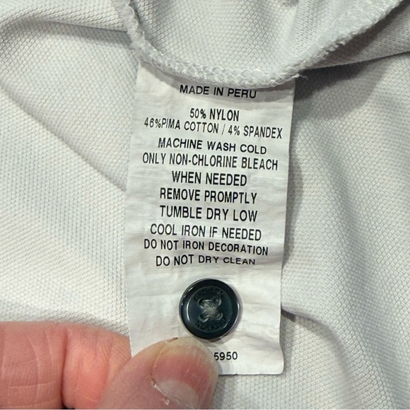 Greyson White Polo Shirt with Navy Accents - Picture 3 of 7